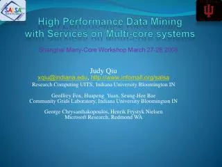 High Performance Data Mining with Services on Multi-core systems
