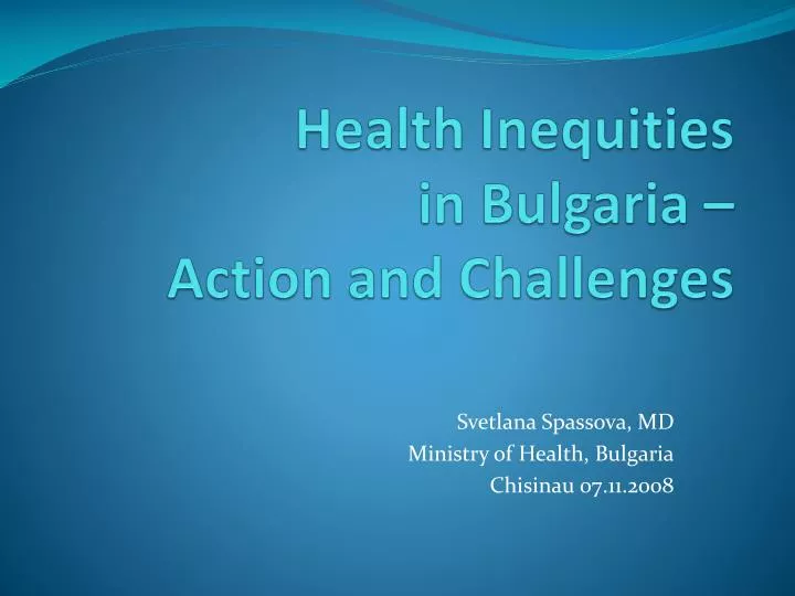 health inequities in bulgaria action and challenges