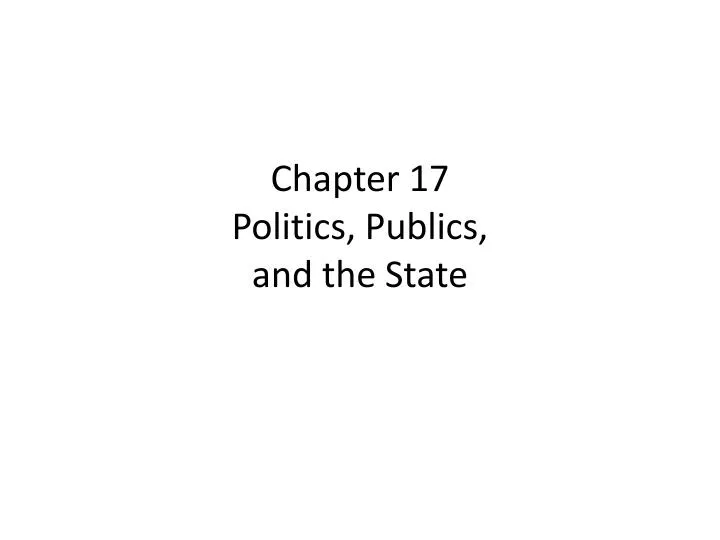chapter 17 politics publics and the state