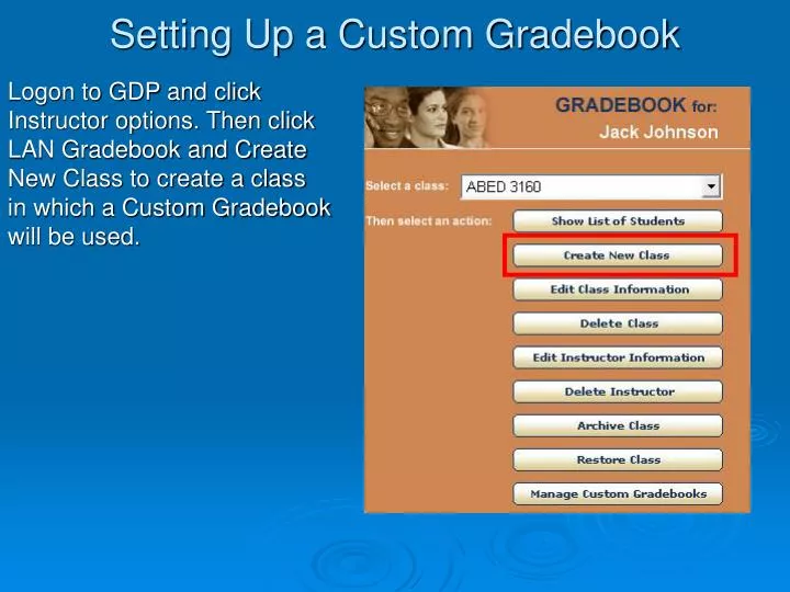 setting up a custom gradebook