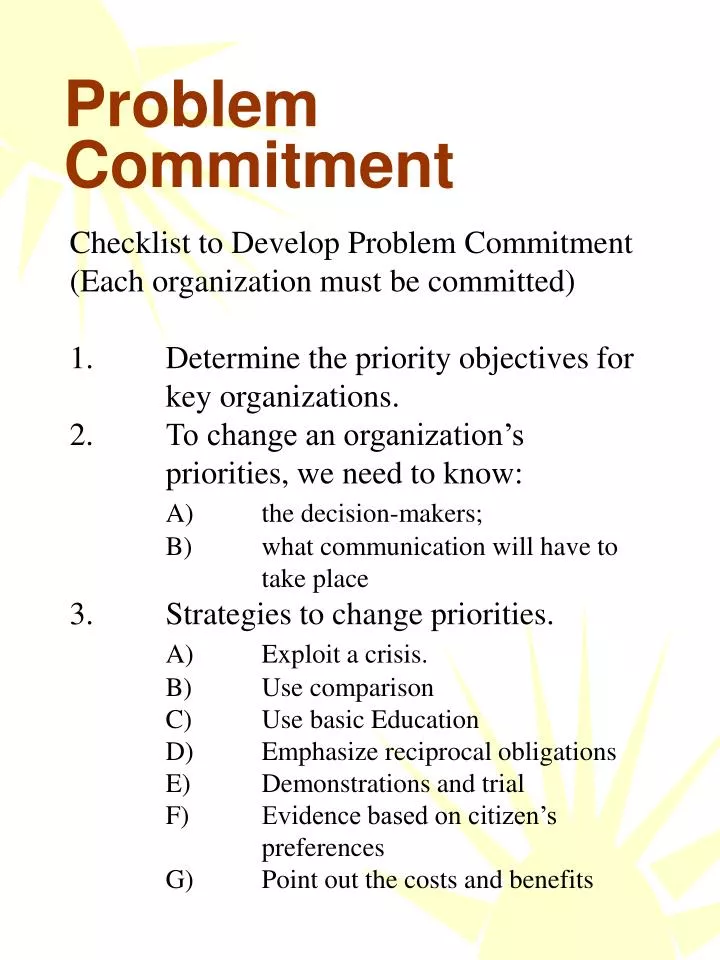 problem commitment