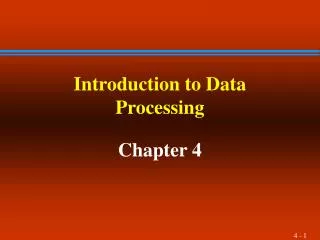 Introduction to Data Processing