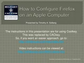 How to Configure Firefox on an Apple Computer