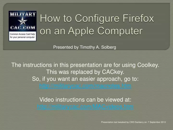 how to configure firefox on an apple computer