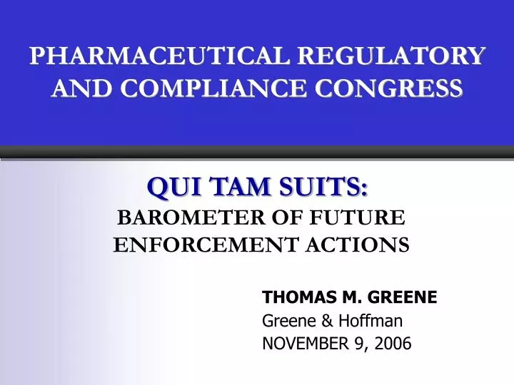 pharmaceutical regulatory and compliance congress