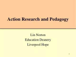 Action Research and Pedagogy