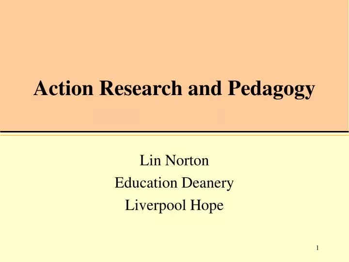 action research and pedagogy