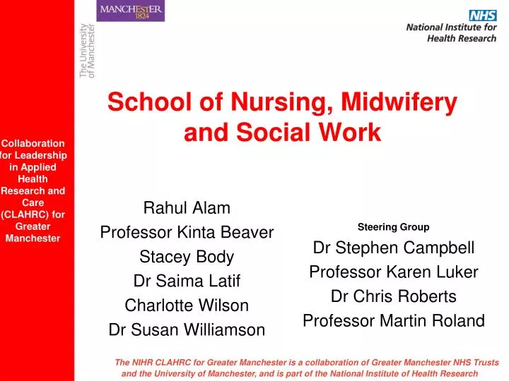 school of nursing midwifery and social work