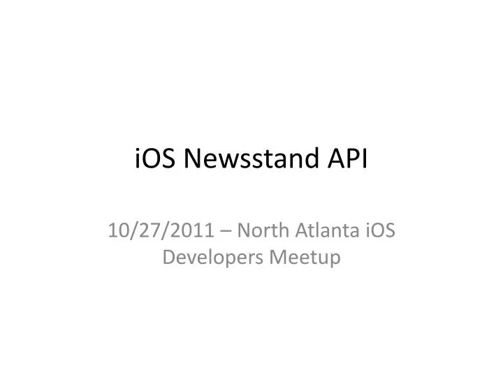 ios newsstand api