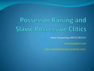 Possessor Raising and Slavic Possessive Clitics