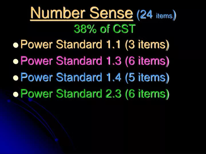 number sense 24 items 38 of cst