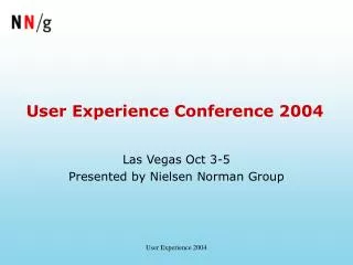 User Experience Conference 2004