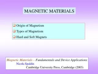 MAGNETIC MATERIALS