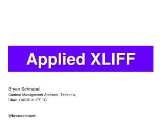 Applied XLIFF