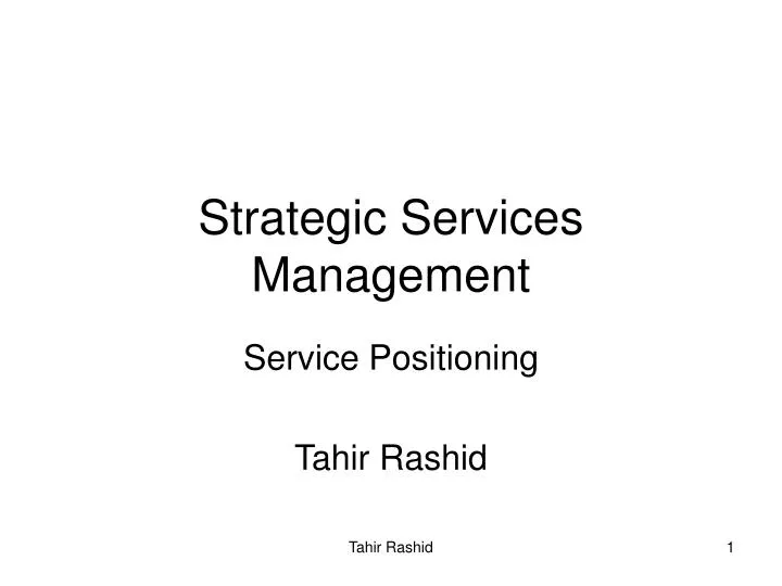 strategic services management