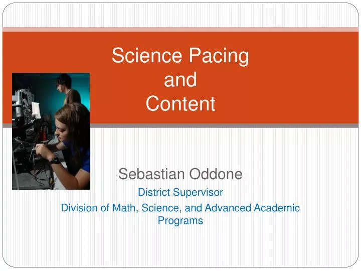 science pacing and content