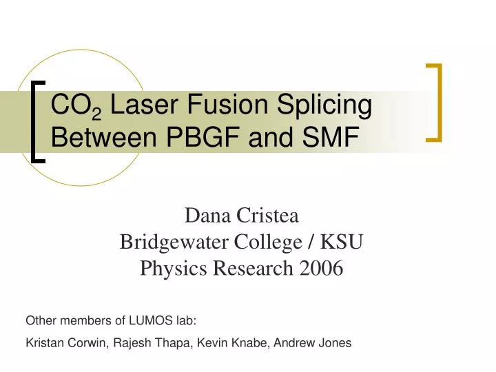 co 2 laser fusion splicing between pbgf and smf