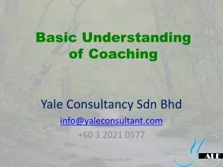 Basic Understanding of Coaching