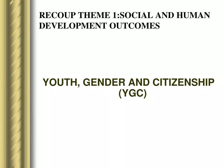 recoup theme 1 social and human development outcomes
