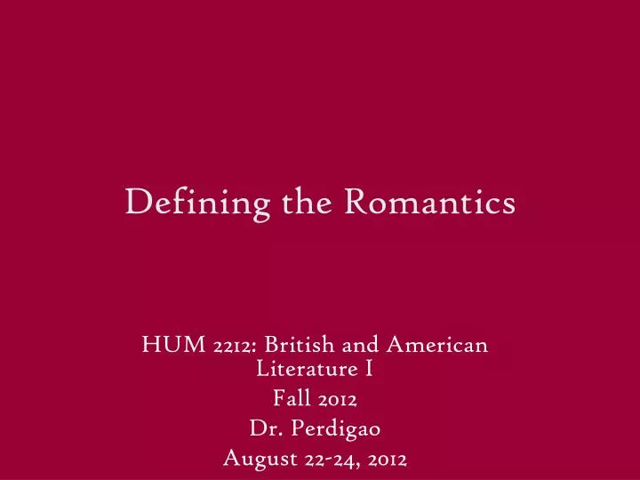 defining the romantics