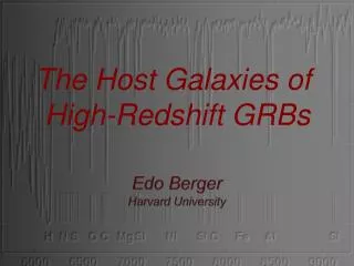 Edo Berger Harvard University