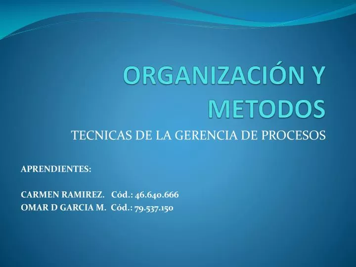 organizaci n y metodos