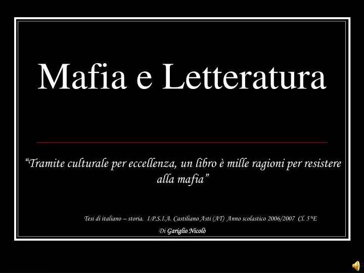 mafia e letteratura