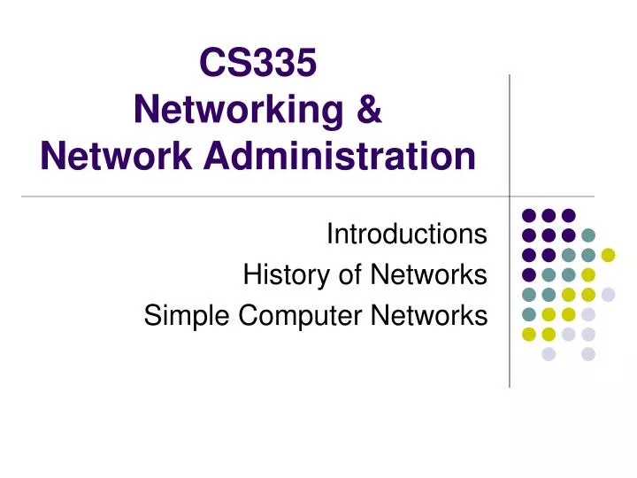 cs335 networking network administration