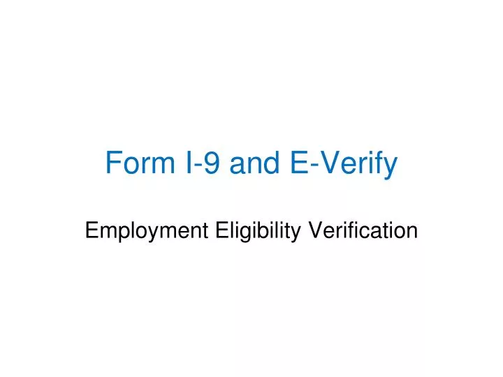 form i 9 and e verify
