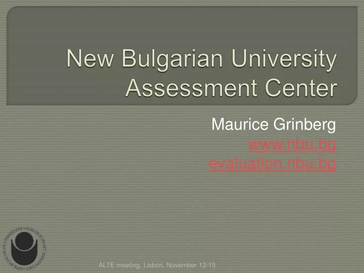 new bulgarian university assessment center