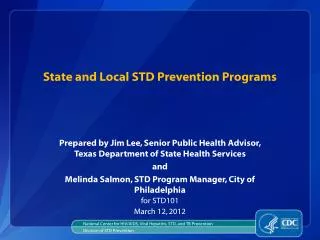State and Local STD Prevention Programs