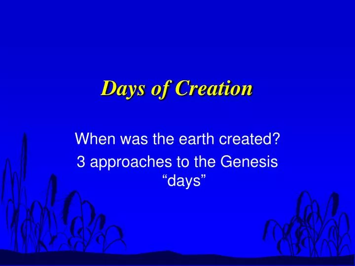 days of creation