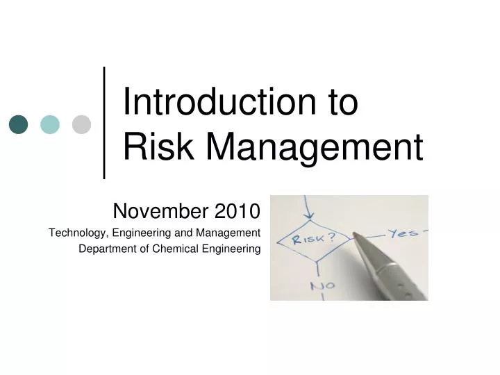 introduction to risk management