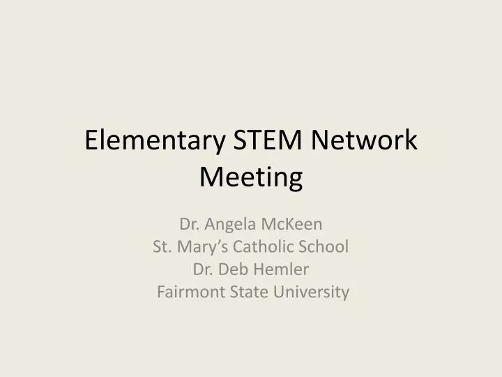 elementary stem network meeting