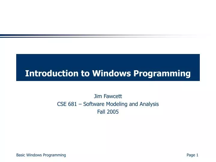 introduction to windows programming