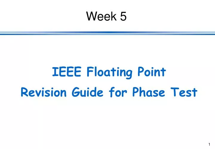 ieee floating point revision guide for phase test