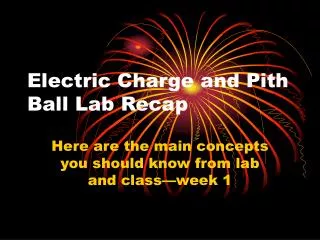 Electric Charge and Pith Ball Lab Recap