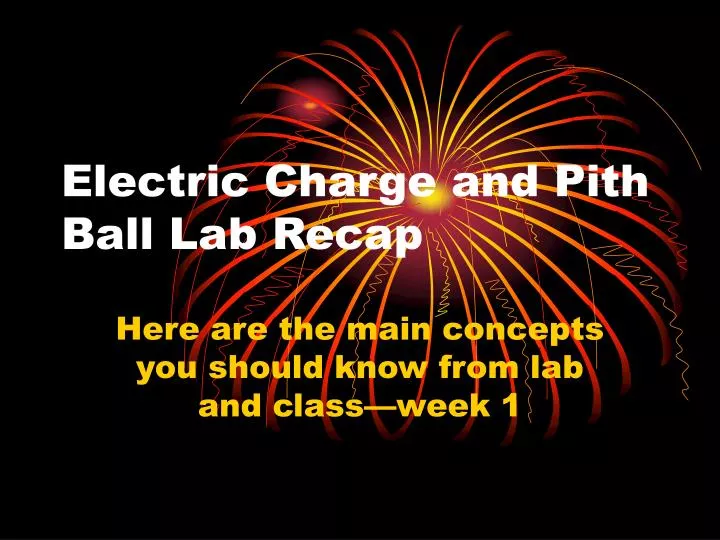electric charge and pith ball lab recap