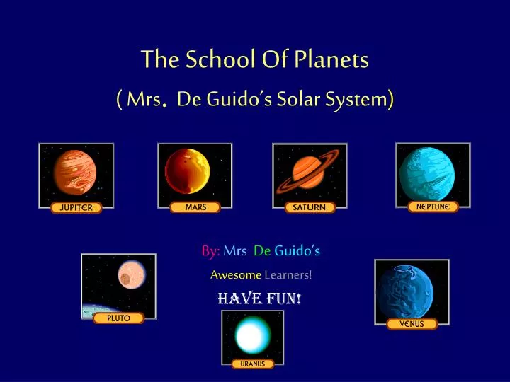 the school of planets mrs de guido s solar system