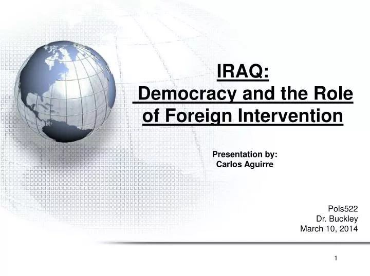 iraq democracy and the role of foreign intervention