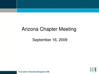 Arizona Chapter Meeting