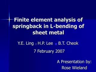 Finite element analysis of springback in L-bending of sheet metal