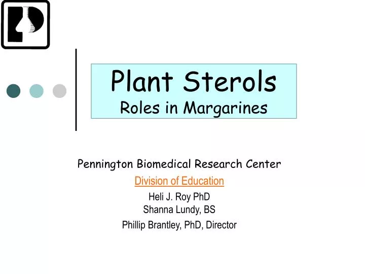 plant sterols roles in margarines