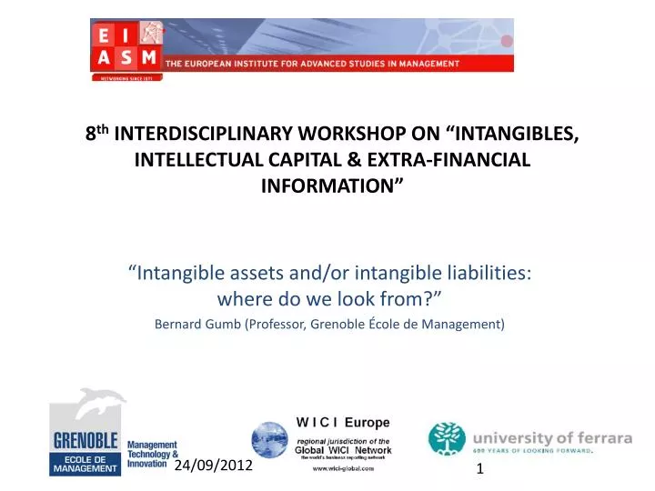 8 th interdisciplinary workshop on intangibles intellectual capital extra financial information