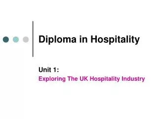 Diploma in Hospitality