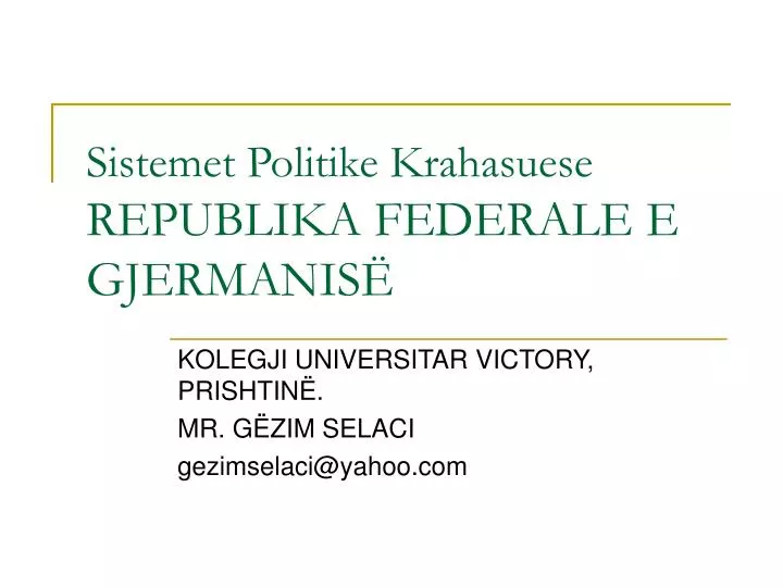 sistemet politike krahasuese republika federale e gjermanis
