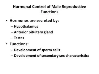 hormonal control of male reproductive functions