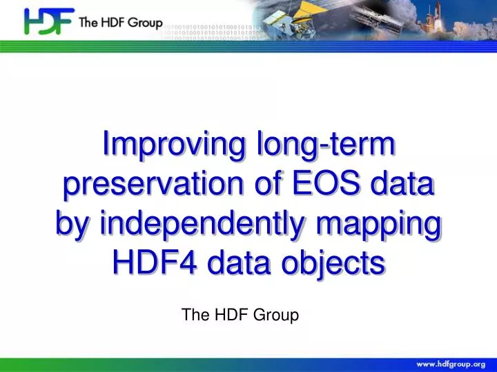 improving long term preservation of eos data by independently mapping hdf4 data objects