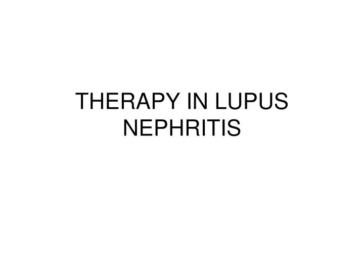 therapy in lupus nephritis