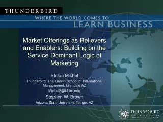 Market Offerings as Relievers and Enablers: Building on the Service Dominant Logic of Marketing